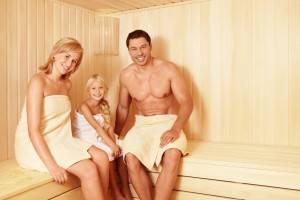 Family-in-a-sauna